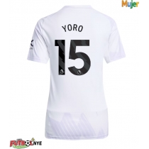 Camiseta Manchester United Leny Yoro #15 Visitante Equipación para mujer 2025-26 manga corta